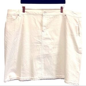 Westport NWT Plus Size 24W White Raw Hem Denim Sporty Casual Skirt